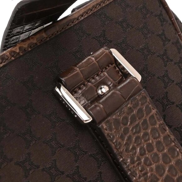 Celine Brown Canvas Embossed Leather Macadam Tote Handbag WC-ST-0059 196165 - Picture 5 of 10